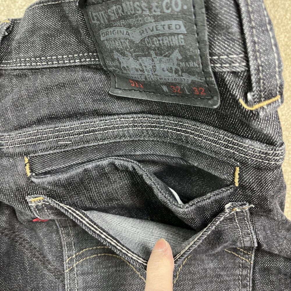 Levi’s 511 Slim Fit Jeans‎ 32x31.5 Dark Gray Utility Variant Angled Back Pockets - Picture 7 of 16